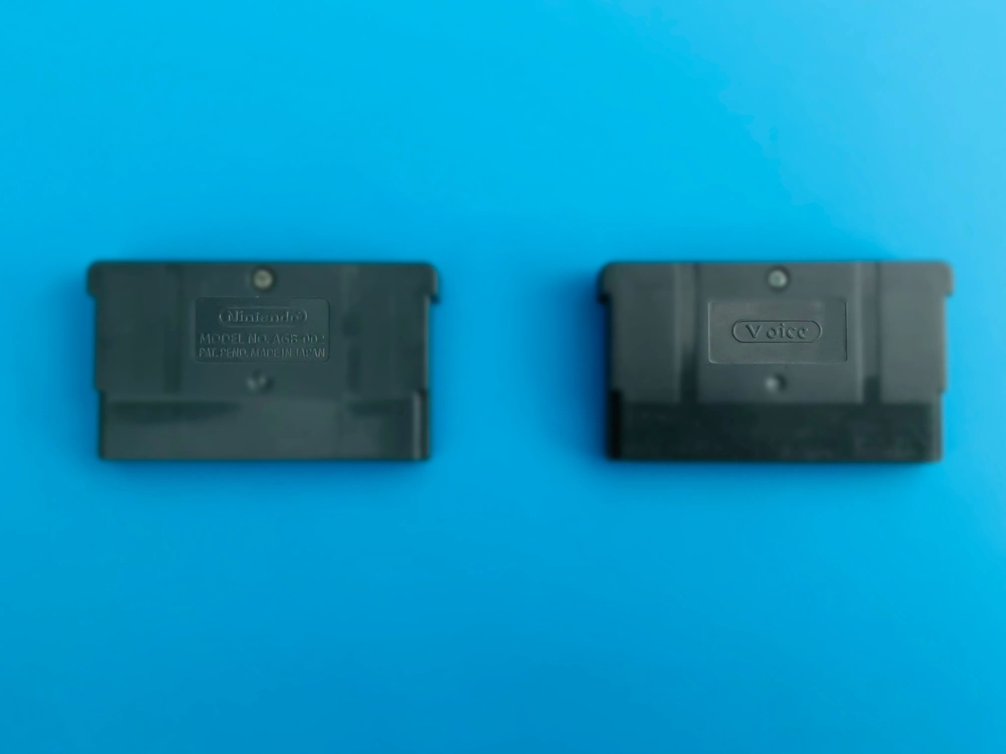 Fake cartridge back showing "Voice" text instead of Nintendo branding