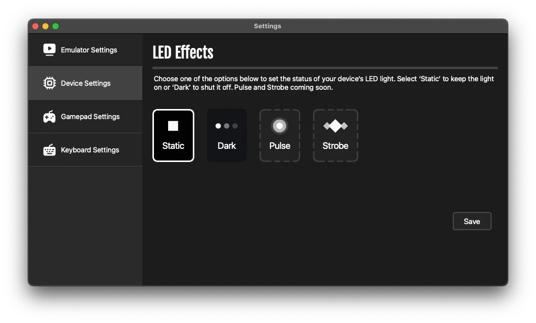 Operator device with LED not powered on